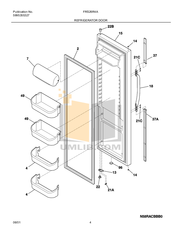 PDF manual for Frigidaire Refrigerator FRS26R4A